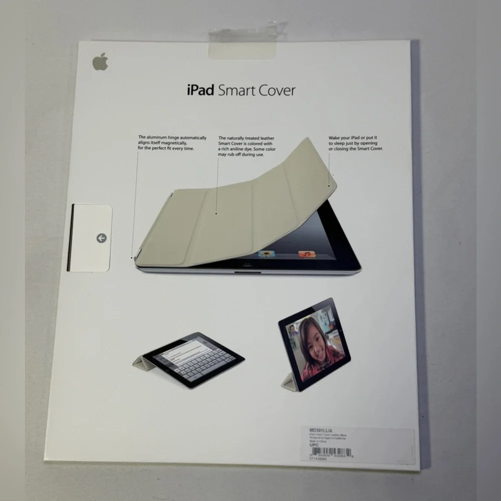Apple iPad Smart Cover Leather Black 9.7” iPad 2 3 4 MD301LL/A OEM New in Box